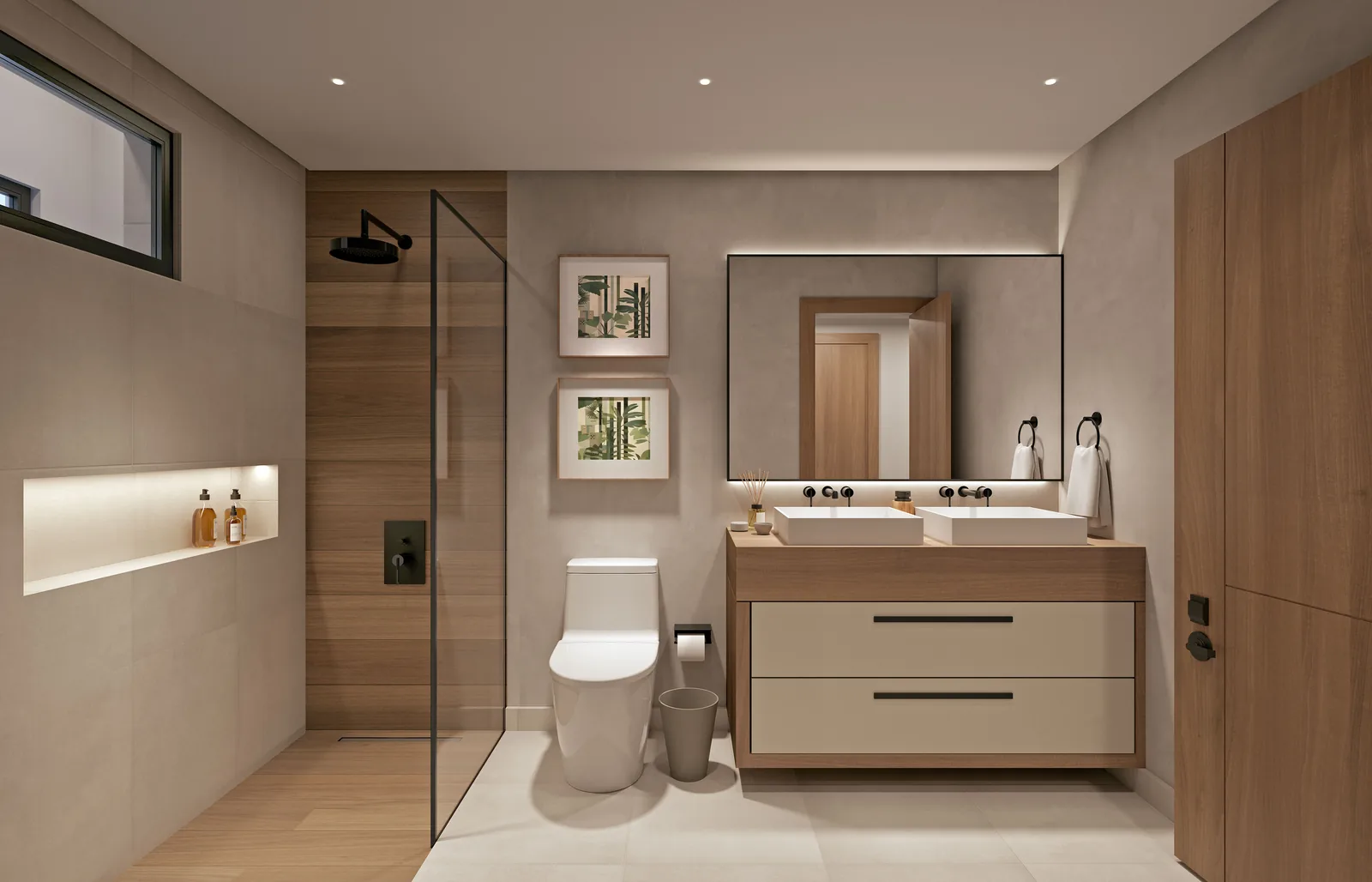 Baño doble lavabo